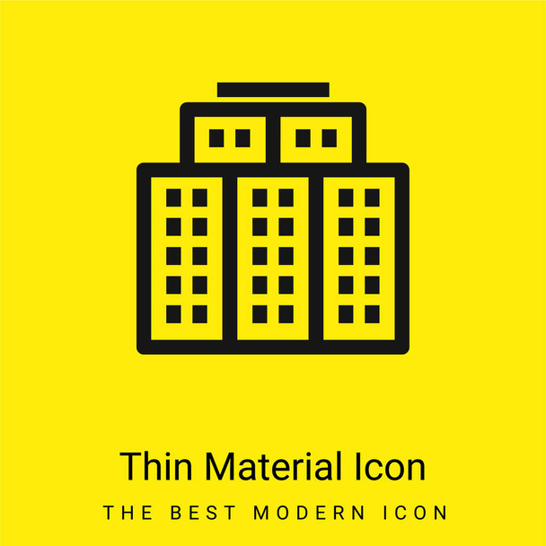 Big Hotel minimální jasně žlutý materiál ikona - Vektor, obrázek