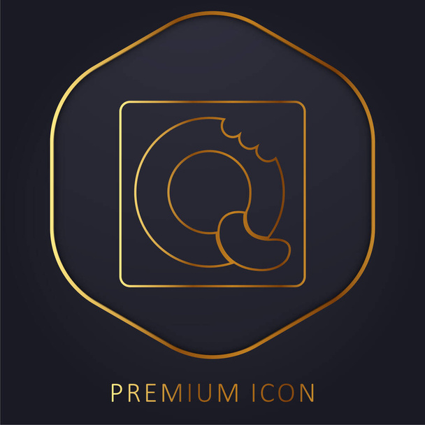 Biscotti logo linea dorata logo premium o icona - Vettoriali, immagini