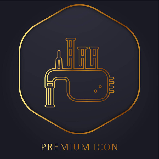 Bagpipes golden line premium logo or icon - Vector, Image