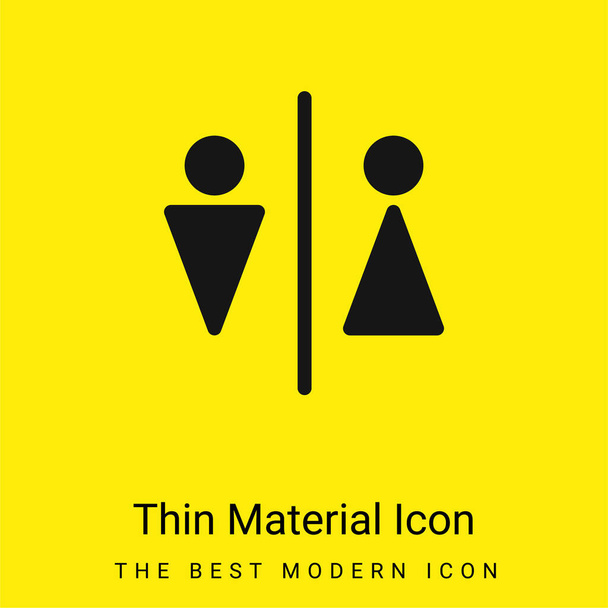 Airport Toilets minimal bright yellow material icon - Vector, Image