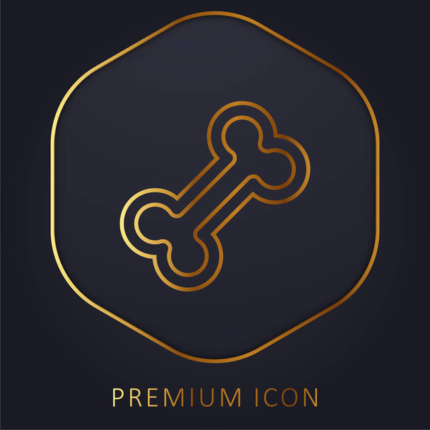 Logotipo o icono premium de línea dorada ósea - Vector, Imagen