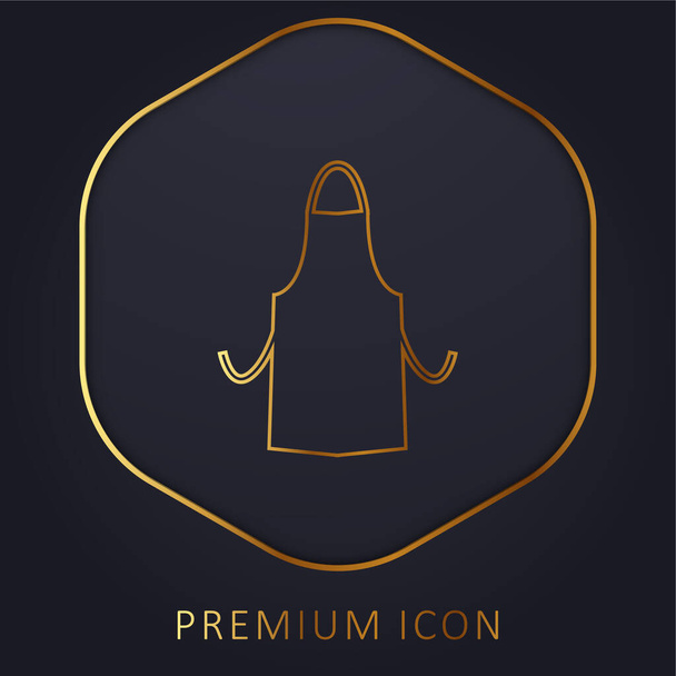 Delantal Silueta línea dorada logotipo premium o icono - Vector, imagen