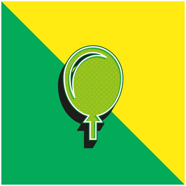 Ballon Logo vectoriel 3D moderne vert et jaune - Vecteur, image