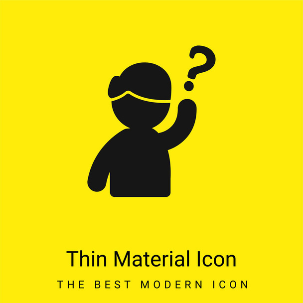 Hand minimal bright yellow material icon - Vector, Image