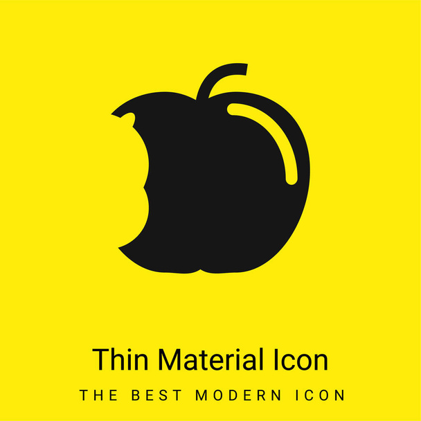 Pomme avec Big Bite minime icône de matériau jaune vif - Vecteur, image