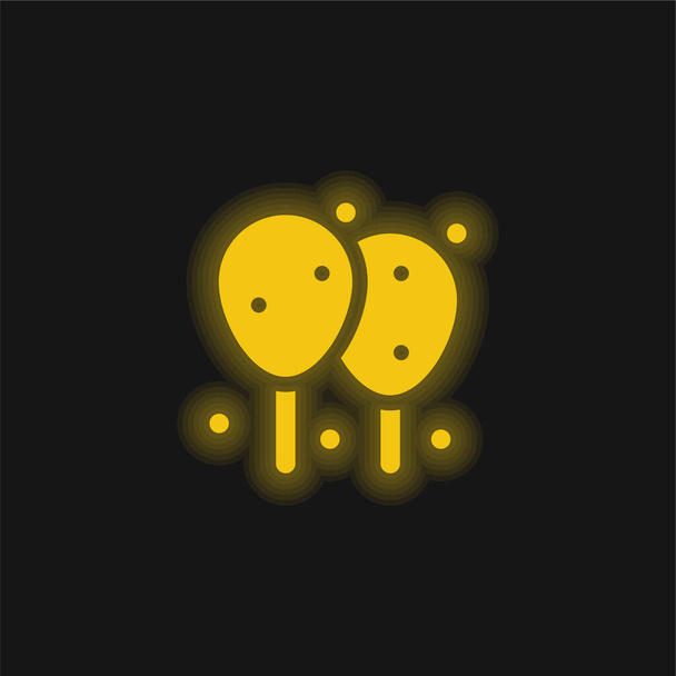 Luftballons gelb leuchtendes Neon-Symbol - Vektor, Bild
