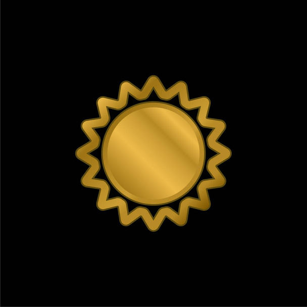 Eclipse anular chapado en oro icono metálico o logo vector - Vector, Imagen