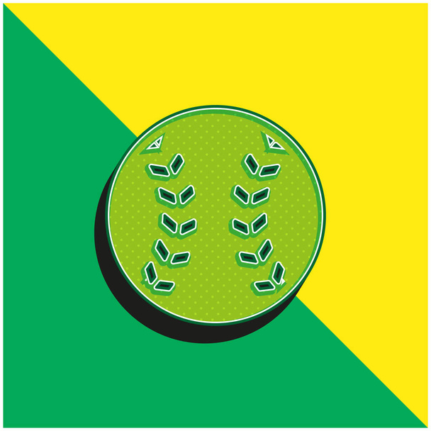 Pelota de béisbol verde y amarillo moderno vector 3d icono logo - Vector, Imagen