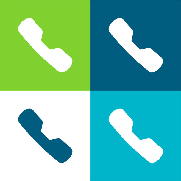 Active Call Επίπεδη τέσσερις χρώμα ελάχιστο σύνολο εικονιδίων - Διάνυσμα, εικόνα