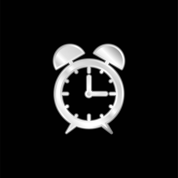 Relógio de alarme prateado ícone metálico - Vetor, Imagem