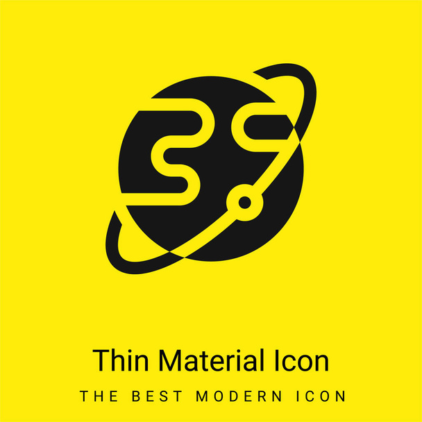Astronomy minimal bright yellow material icon - Vector, Image