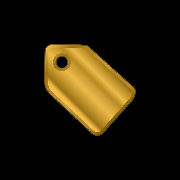Black Shop Tag icône métallique plaqué or ou vecteur de logo - Vecteur, image