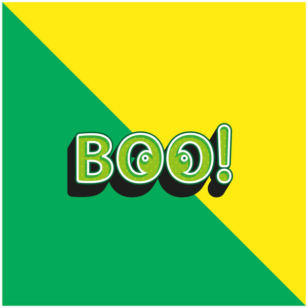 Boo Verde e amarelo moderno logotipo vetor 3d ícone - Vetor, Imagem
