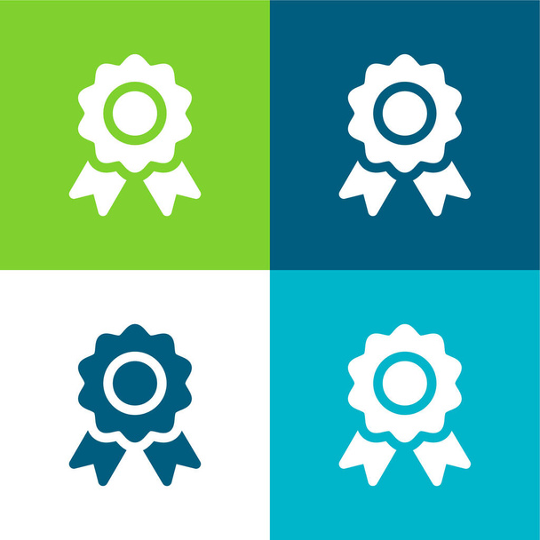 Díj Lakás négy szín minimális ikon készlet - Vektor, kép