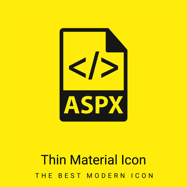 Format pliku ASPX Minimalna jasnożółta ikona materiału - Wektor, obraz