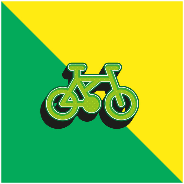 Vélo Vert et jaune icône vectorielle 3d moderne logo - Vecteur, image