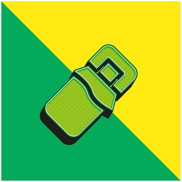 Barra verde y amarillo moderno vector 3d icono del logotipo - Vector, imagen