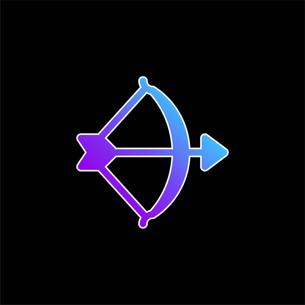 Archery blue gradient vector icon - Vector, Image
