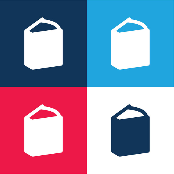 Big Book azul e vermelho conjunto de ícones mínimos de quatro cores - Vetor, Imagem
