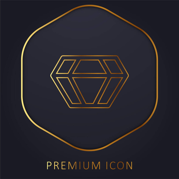 Big Diamond golden line premium logo or icon - Vector, Image