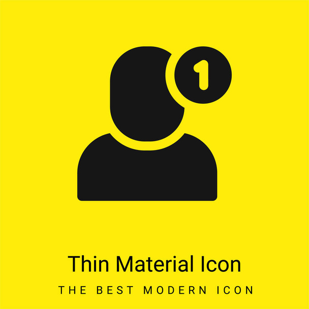 Ajouter Ami minime icône matériau jaune vif - Vecteur, image