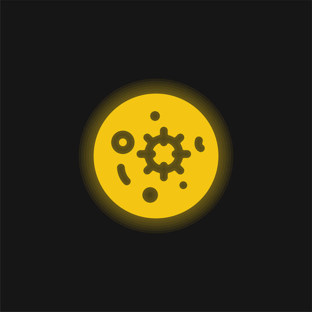 Teste de sangue amarelo brilhante ícone de néon - Vetor, Imagem