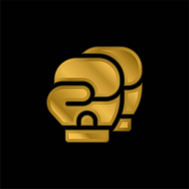 Boxing gold plated metalic icon or logo vector - Vector, Image