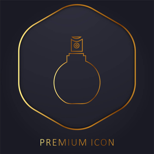 Koupelna sprej láhev zlatá čára prémie logo nebo ikona - Vektor, obrázek