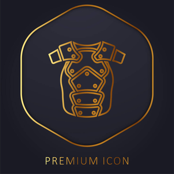 Armor golden line premium logo or icon - Vector, Image