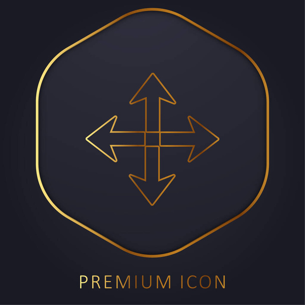 Arrow Spread Symbole ligne dorée logo premium ou icône - Vecteur, image