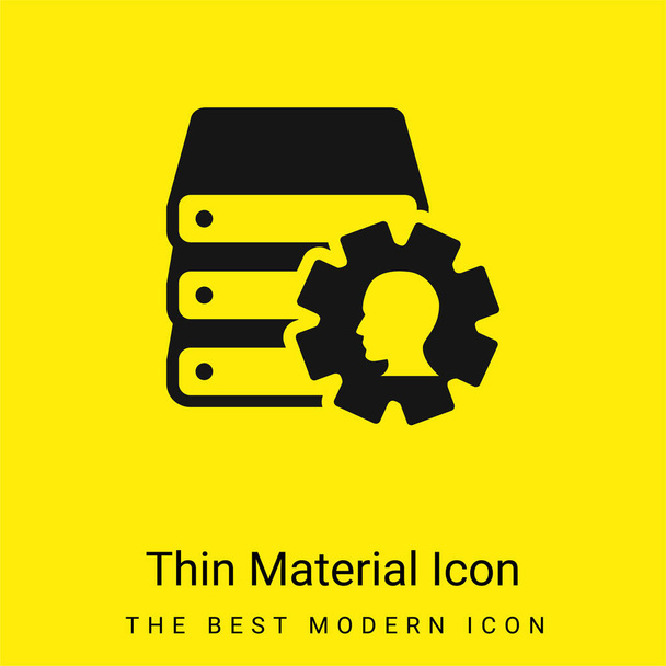 Books Stack With Cogwheel And Male Side View Image minimal bright yellow material icon - Vector, Image
