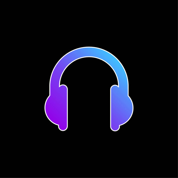 Big Headphones blue gradient vector icon - Vector, Image