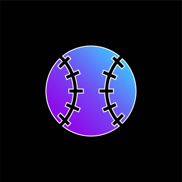 Honkbal bal blauw gradiënt vector pictogram - Vector, afbeelding