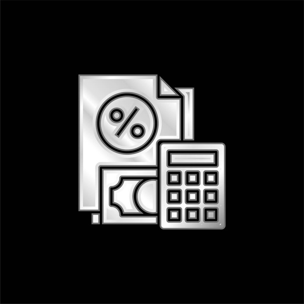 Accounting silver plated metallic icon - Vector, Image