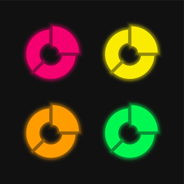 Analitik dört renk parlayan neon vektör simgesi - Vektör, Görsel