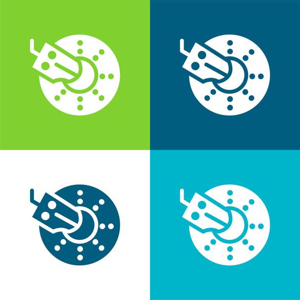 Set di icone minime a quattro colori Brake Flat - Vettoriali, immagini