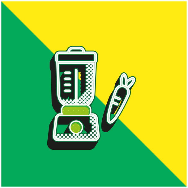 Blender Logo icona vettoriale 3D moderna verde e gialla - Vettoriali, immagini