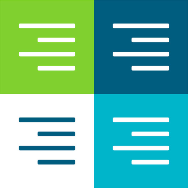 Alinhar direito plano de quatro cores conjunto de ícones mínimos - Vetor, Imagem