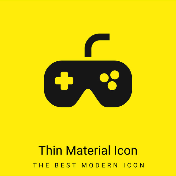 Black Gamepad minimal bright yellow material icon - Vector, Image