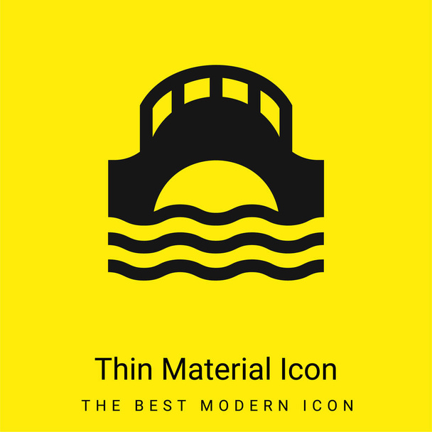 Puente mínimo icono de material amarillo brillante - Vector, Imagen