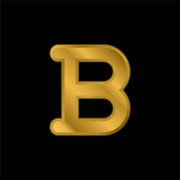Bold gold plated metalic icon or logo vector - Vector, Image