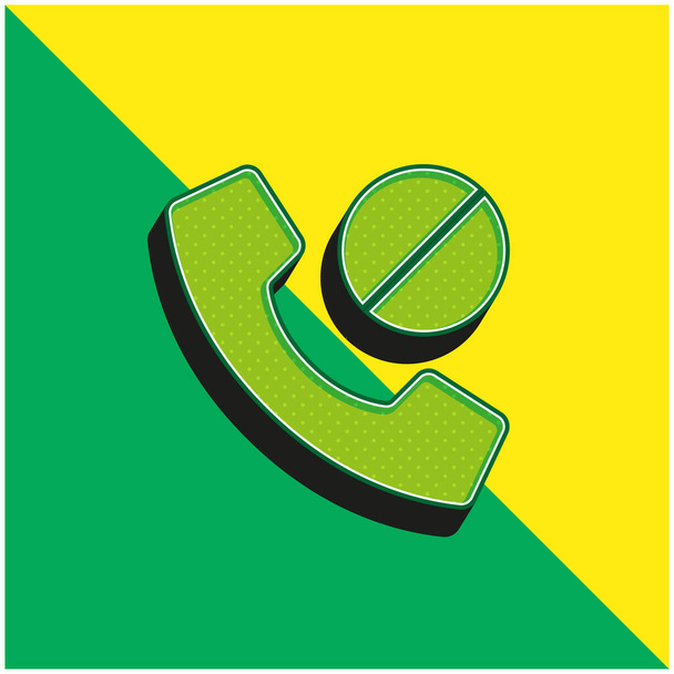 Блокированный зеленый и желтый современный трехмерный векторный логотип - Вектор,изображение