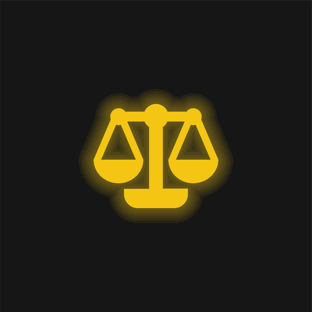 Egyensúly sárga izzó neon ikon - Vektor, kép