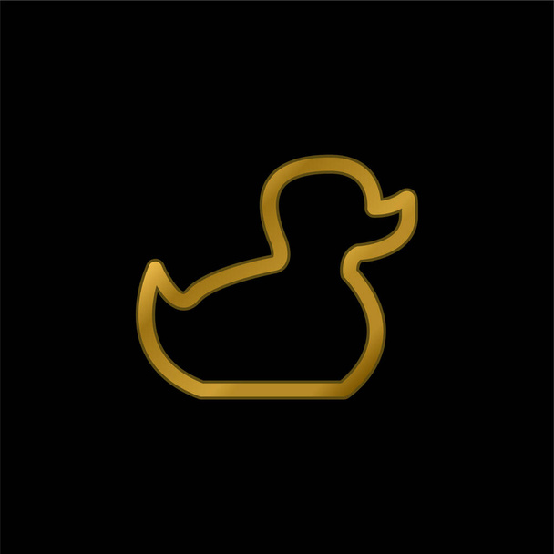 Baby Duck Toy Контур позолоченный металлический значок или вектор логотипа - Вектор,изображение