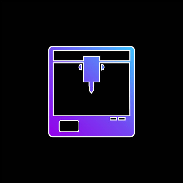 3d принтер Квадратне вікно Символ синього градієнта Векторна піктограма
 - Вектор, зображення