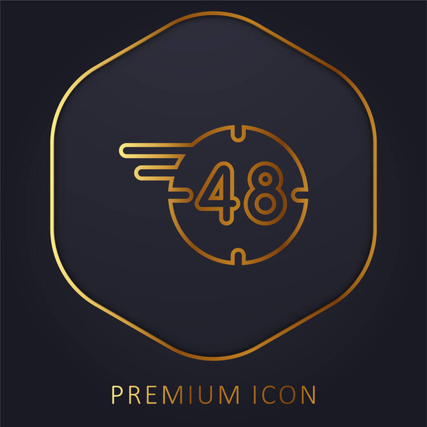 48 Hours golden line premium logo or icon - Vector, Image
