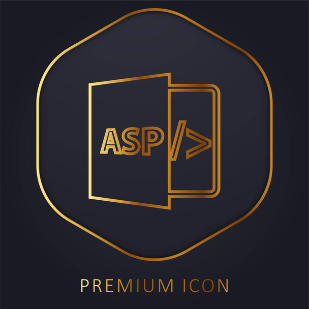 Asp Dateiformat Symbol goldene Linie Premium-Logo oder Symbol - Vektor, Bild