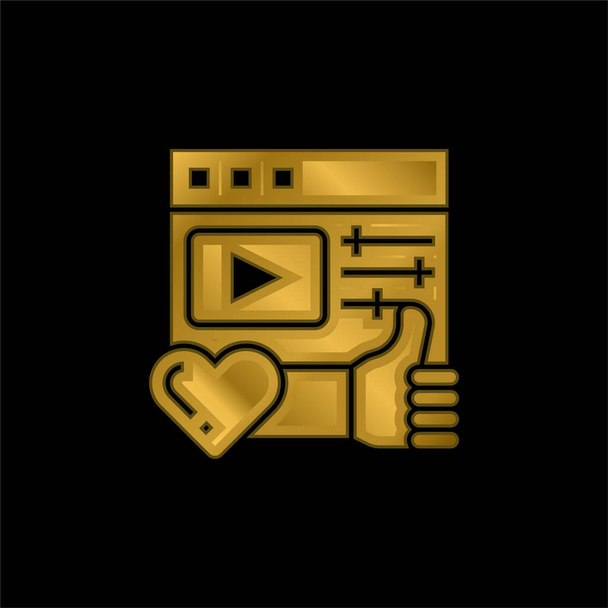 Appreciation gold plated metalic icon or logo vector - Vector, Image