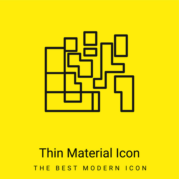 Artistic Squares minimal bright yellow material icon - Vector, Image