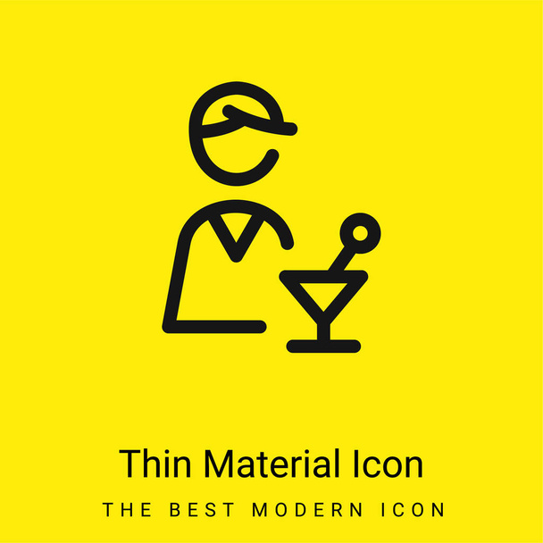 Barkeeper minimalen leuchtend gelben Material Symbol - Vektor, Bild